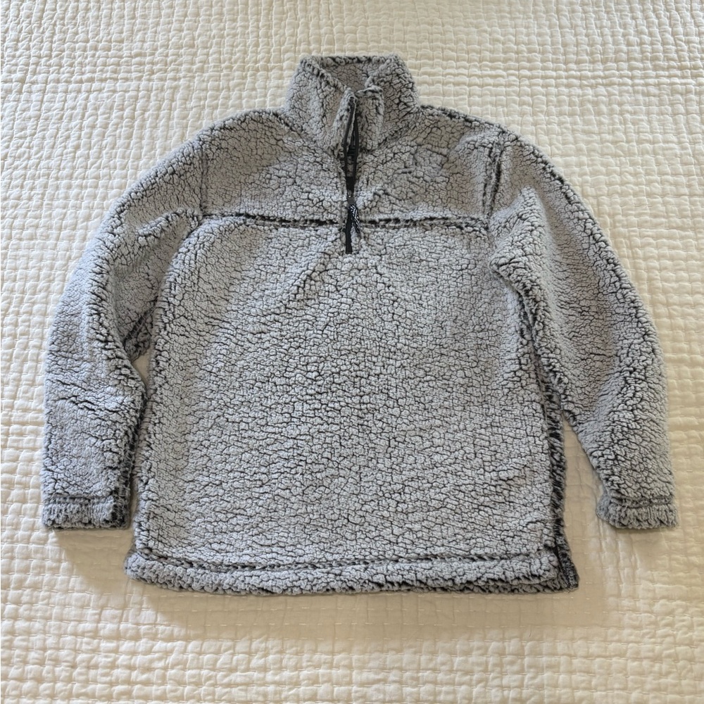 Boxercraft Cream and Gray Sherpa 1/4 Zip Jacket